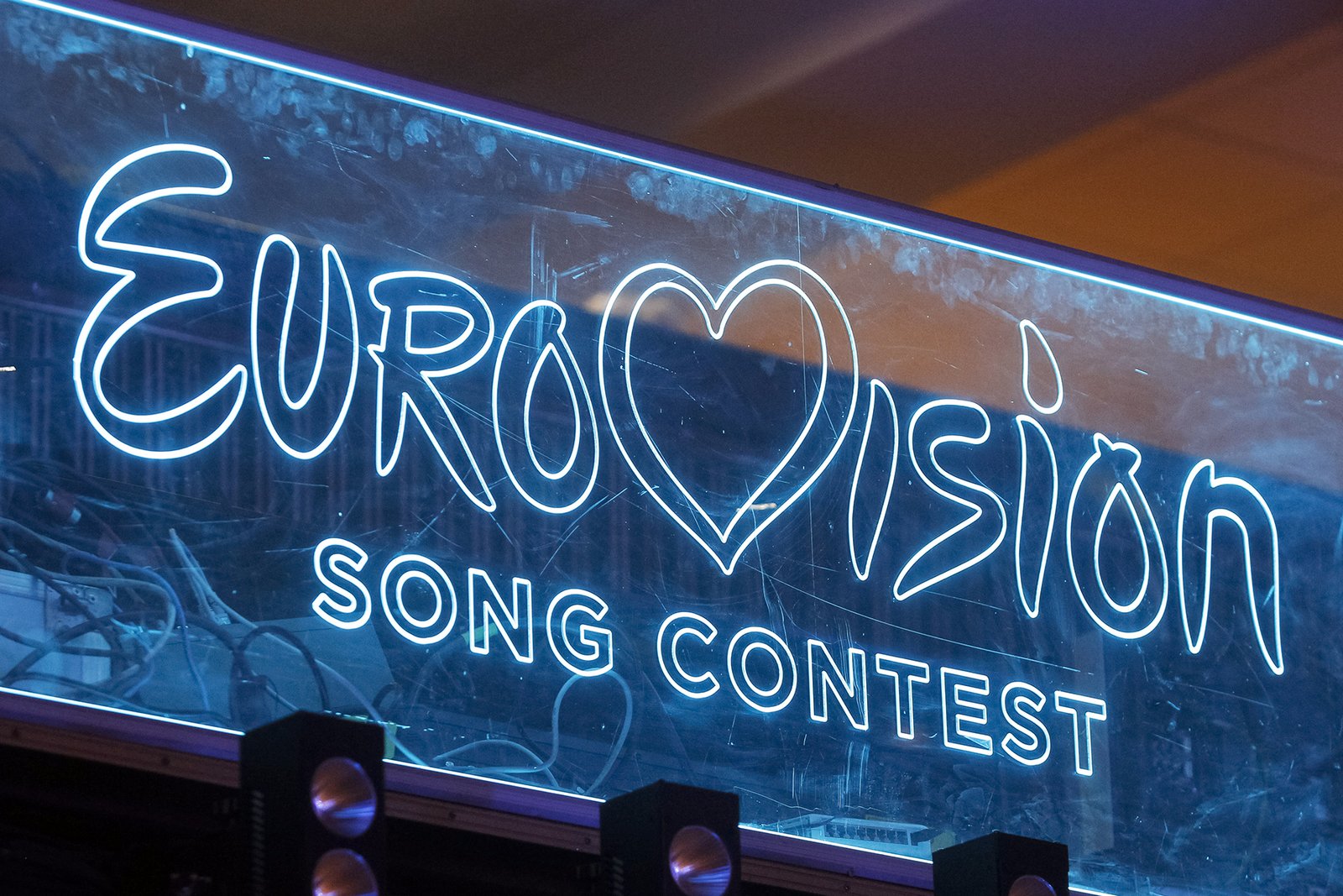 Mandatory Credit: Photo by Pavlo Gonchar/SOPA Images/Shutterstock (10564528a)
The Eurovision Song Contest logo is seen on a screen during the 2020 Eurovision Song Contest (ESC) national selection show.
Final national selection for Eurovision, Kiev, Ukraine - 22 Feb 2020
Ukrainian band Go_A with song 'Solovey' will represent Ukraine at the 2020 Eurovision Song Contest (ESC) in Netherlands. The 65th anniversary Eurovision song contest will be held in Rotterdam (Netherlands) from May 12 to May 16, 2020. Ukraine, which missed the competition last year, intends to return to participation in 2020.